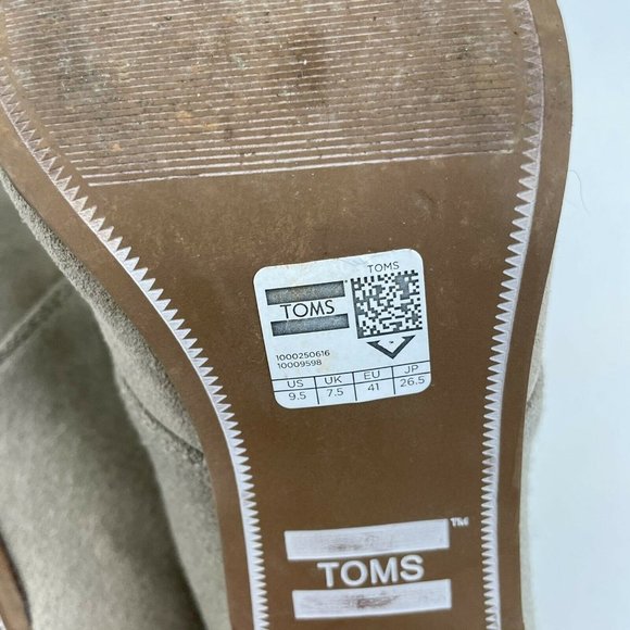 TOMS Lunata Taupe Suede Heeled Lace Ankle Boot - Picture 8 of 9